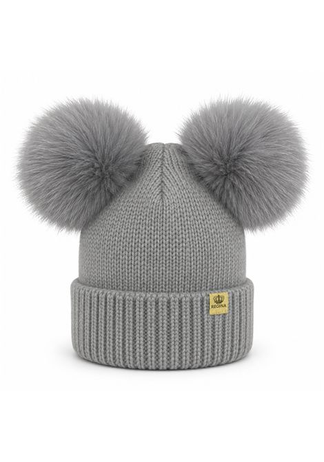 Cappello con due pompon REGINA | 60099ALLUMINIO