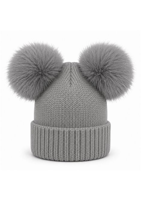 Cappello con due pompon REGINA | 60099ALLUMINIO