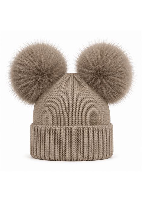 Cappello con due pompon REGINA | 60099NOCE