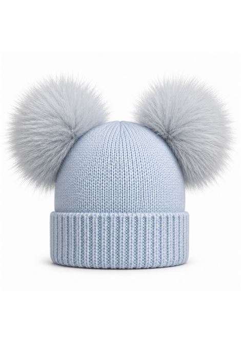 Cappello con due pompon REGINA | 60100CIELO