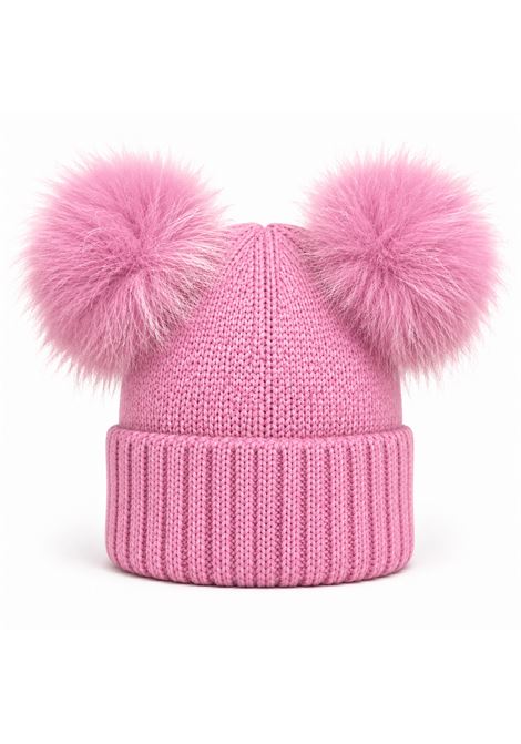 Cappello con due pompon REGINA | 60100MANDORLO
