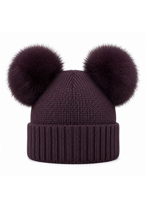 Cappello con due pompon REGINA | 60100MELANZANA