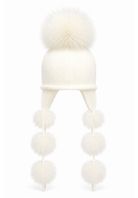 Cappello con pompon REGINA | 60198BIANCO